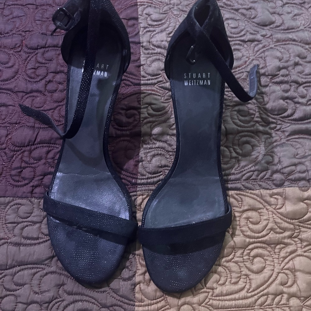 Stuart Weitzman Black Strappy Heels